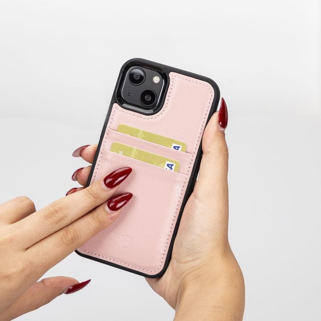Bouletta Flexible Leather Back Cover with Card Holder for iPhone 13 Series iPhone 13 / Black