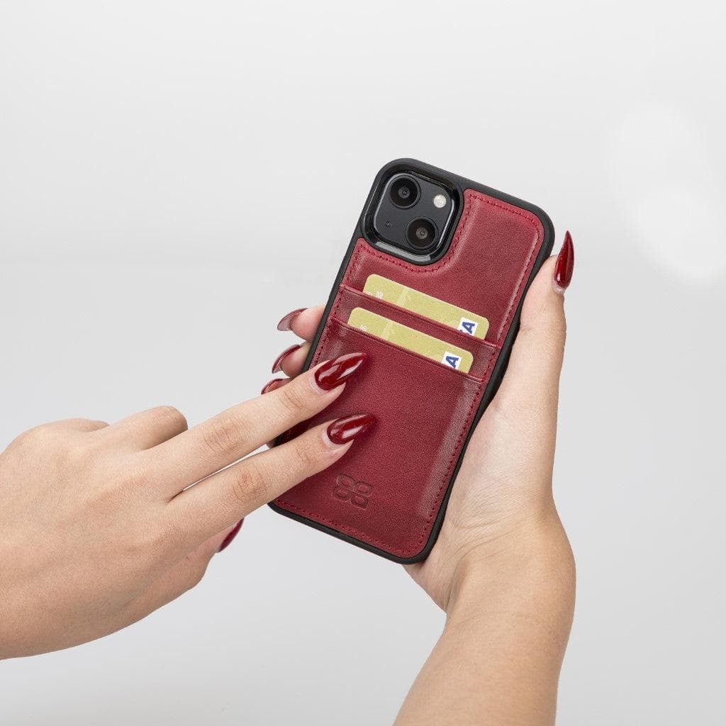 Bouletta Flexible Leather Back Cover with Card Holder for iPhone 13 Series iPhone 13 / Antic Brown