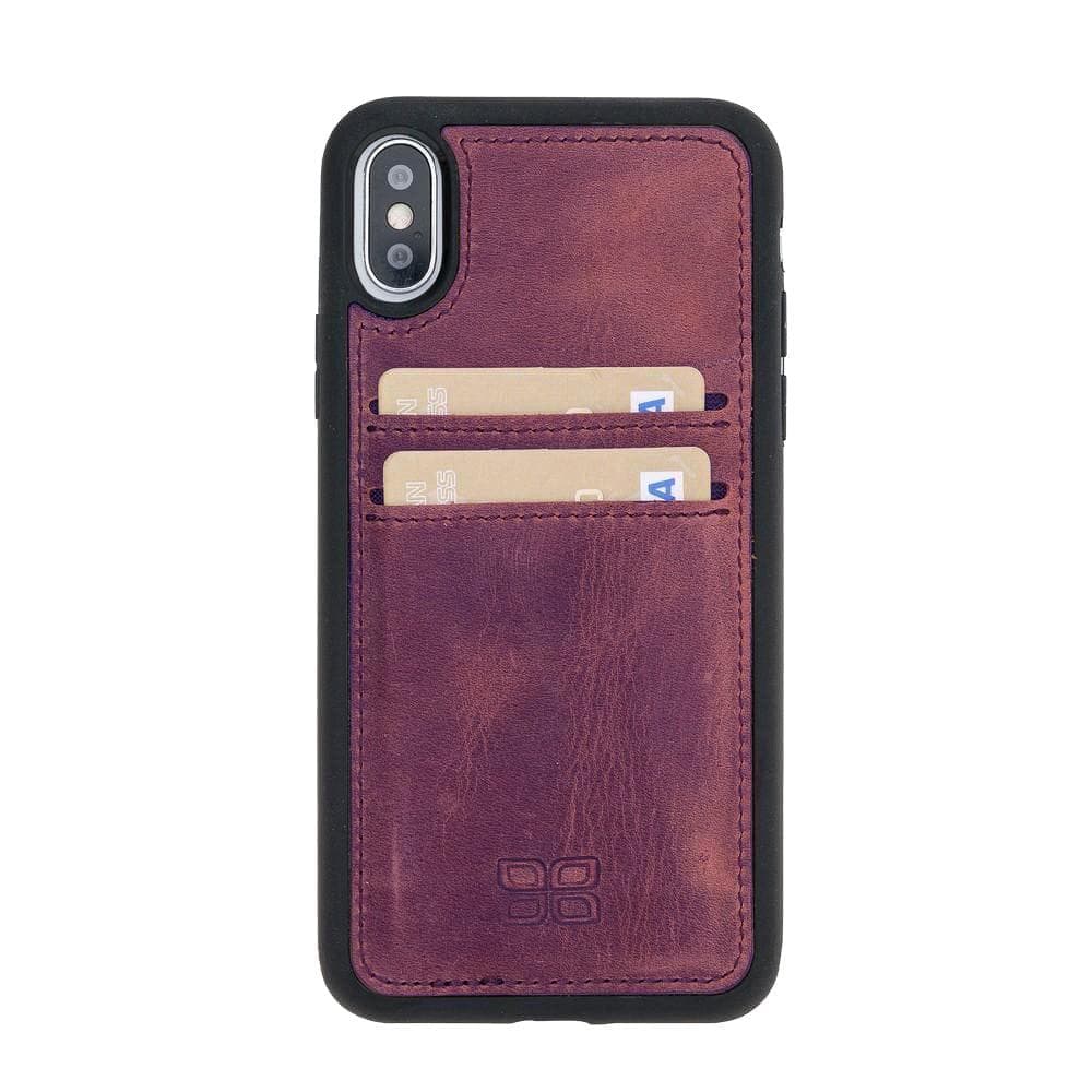 Bouletta Flexible Leather Back Cover with Card Holders for Apple iPhone X Series Antic Purple / iPhone XR