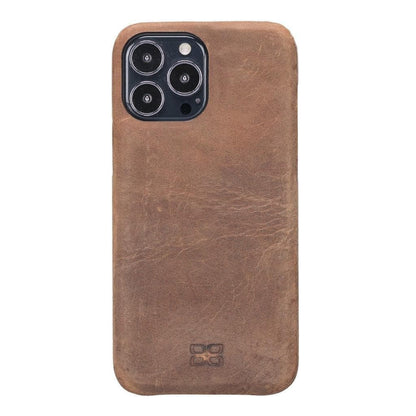 Bouletta Full Leather Coating Back Cover for Apple iPhone 13 Series iPhone 13 Pro Max / Antic Brown