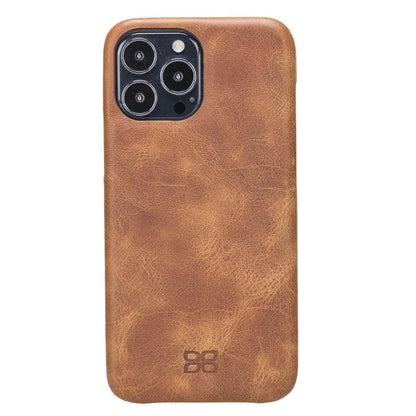 Bouletta Full Leather Coating Back Cover for Apple iPhone 13 Series iPhone 13 Pro Max / Tiguan Tan