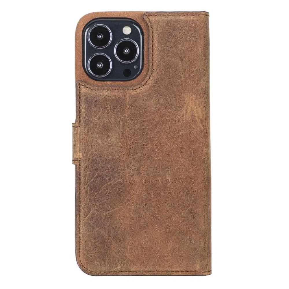 Bouletta Full Leather Coating Detachable Wallet Case for Apple iPhone 13 Series iPhone 13 / Tan