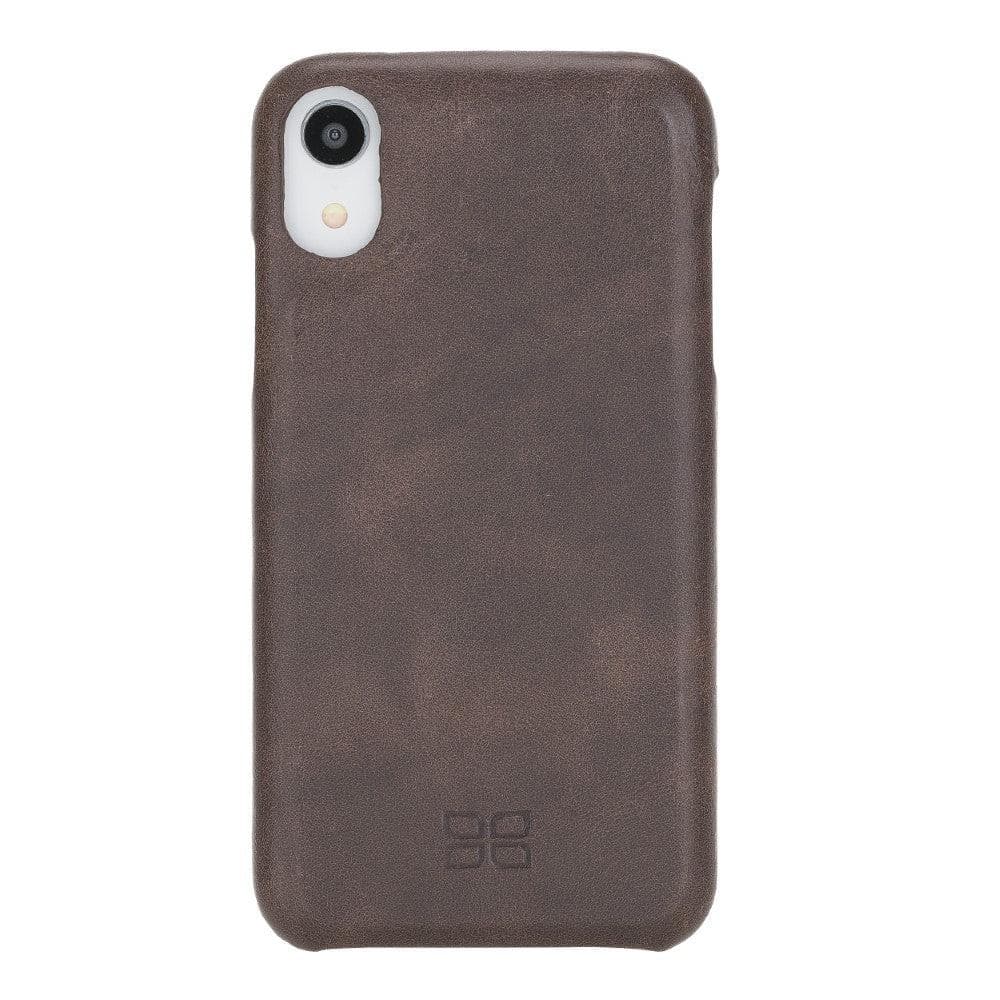 Bouletta Full Leather Covered Back Cover for Apple iPhone X Series iPhone XR / Tiguan Brown