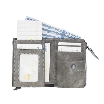 Bouletta Leather Zip Mechanical Card Holder