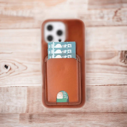 MagFit Magnetic Leather Phone Card Holder