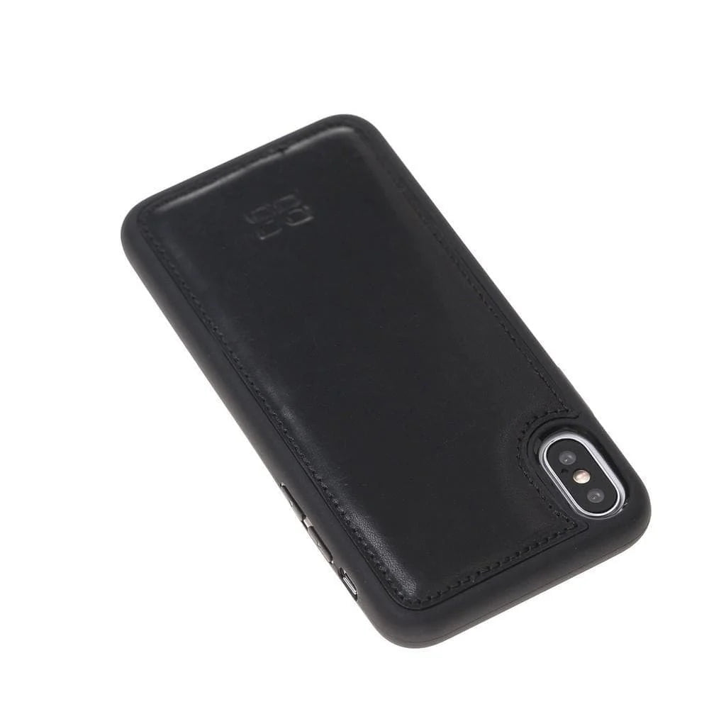 Bouletta Apple iPhone X and iPhone XS Leather Case - Flexible Leather Cover Vegetal Gray