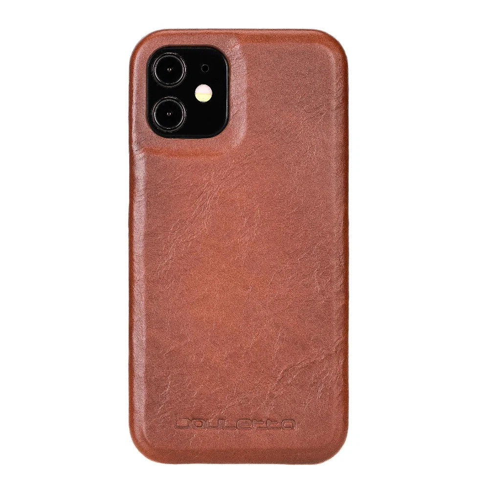 Bouletta Fully Leather Back Cover for Apple iPhone 12 Series iPhone 12 / Tan