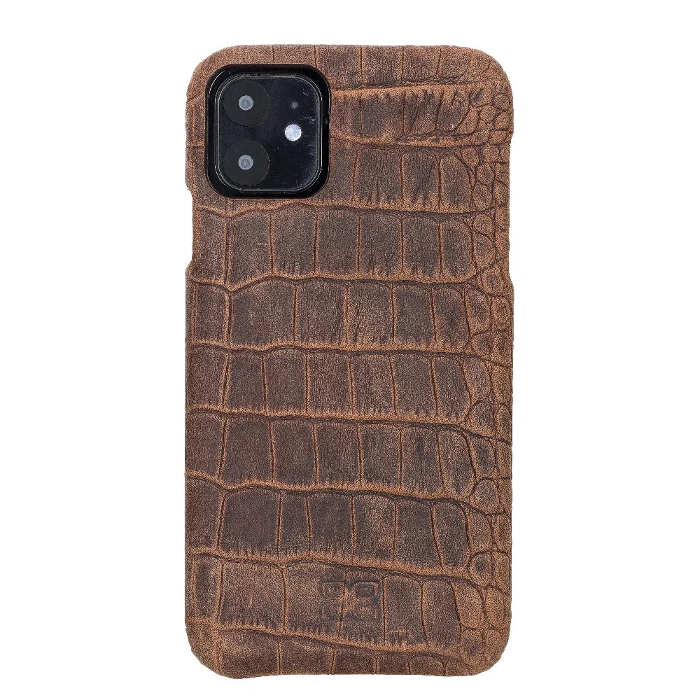 Bouletta Bouletta Fully Leather Back Cover for Apple iPhone 11 Series İPhone 11 / Dragon Brown
