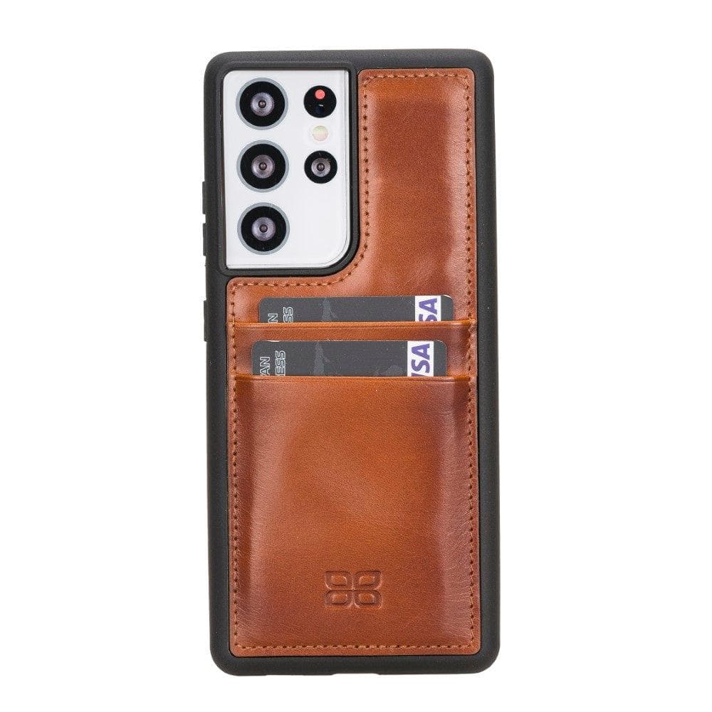Bouletta Flex Cover Back with Card Holder Leather Cases for Samsung Galaxy S21 Series S21 Ultra 6.8" / Gray