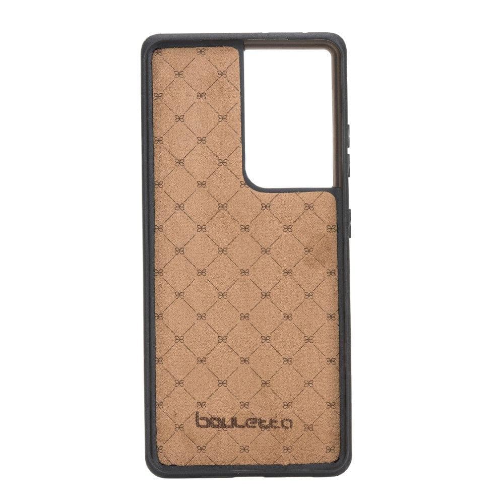 Bouletta Flex Cover Back with Card Holder Leather Cases for Samsung Galaxy S21 Series S21 Ultra 6.8" / Black