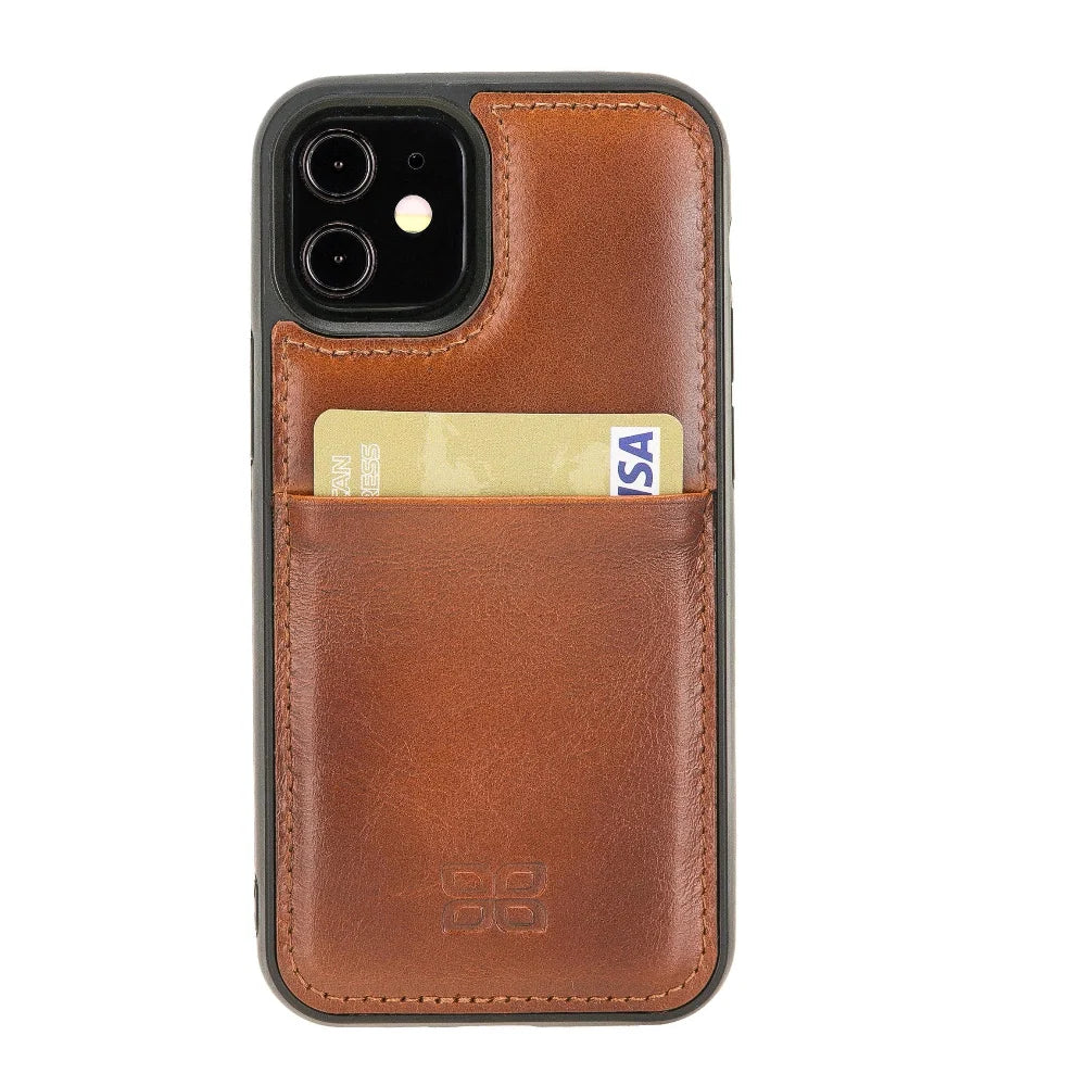 Bouletta Flexible Leather Back Cover with Card Holder for iPhone 12 Series iPhone 12 Pro Max / Tan