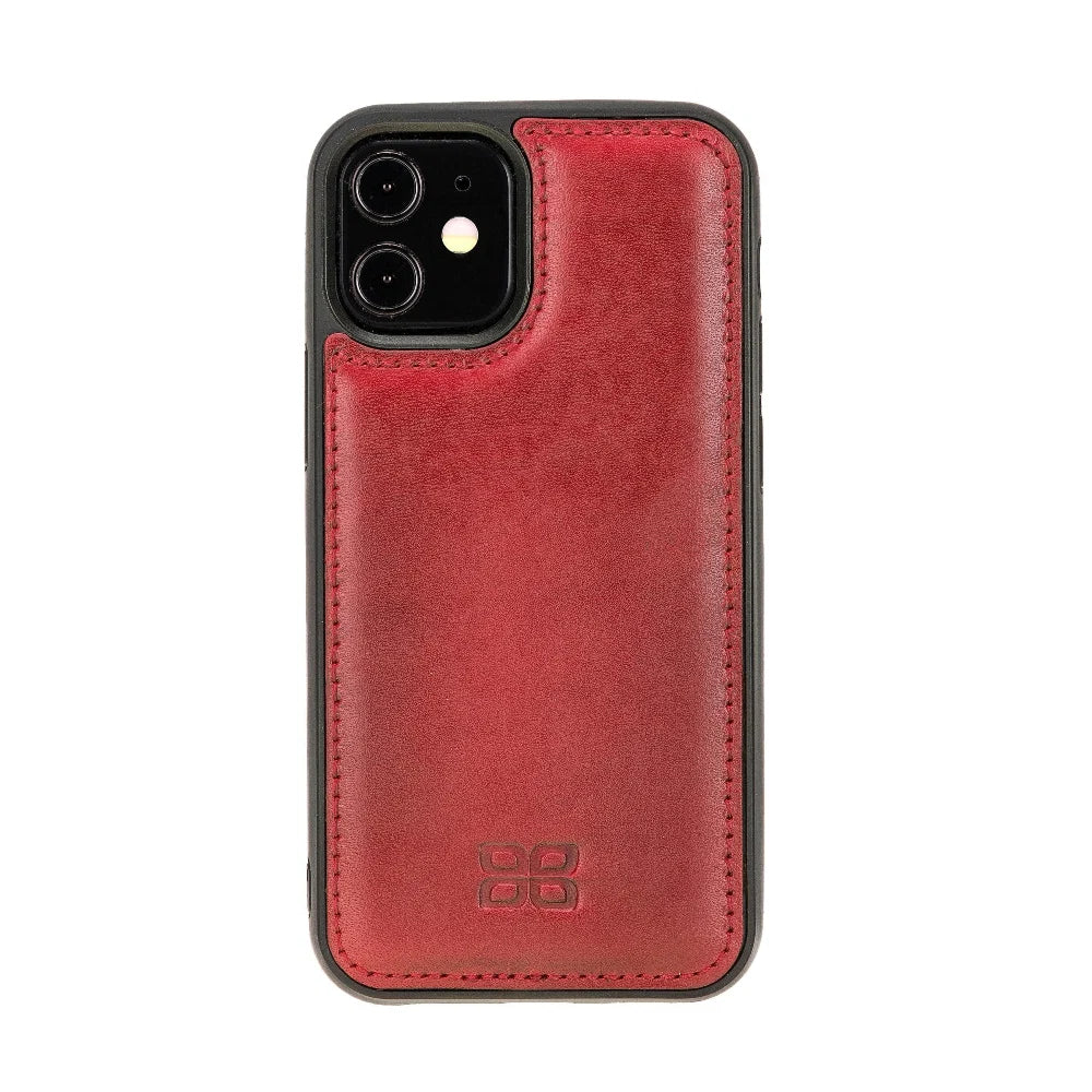 Bouletta Flexible Leather Back Cover for Apple iPhone 12 Series iPhone 12 Mini / Red