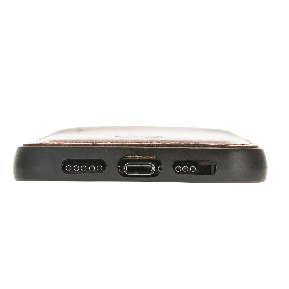 Bouletta Flexible Leather Back Cover with Card Holder for iPhone 12 Series iPhone 12 Pro Max / Black
