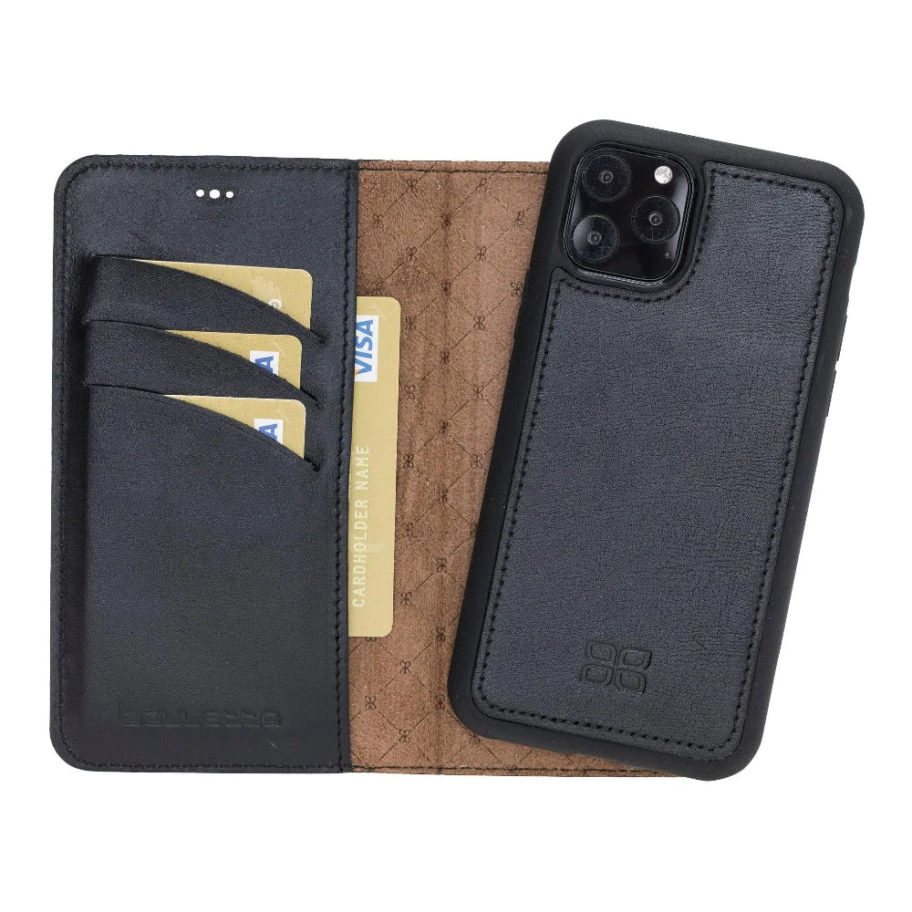 Bouletta Magnetic Detachable Leather Phone Case for Apple iPhone 11 Series iPhone 11 Pro / Black