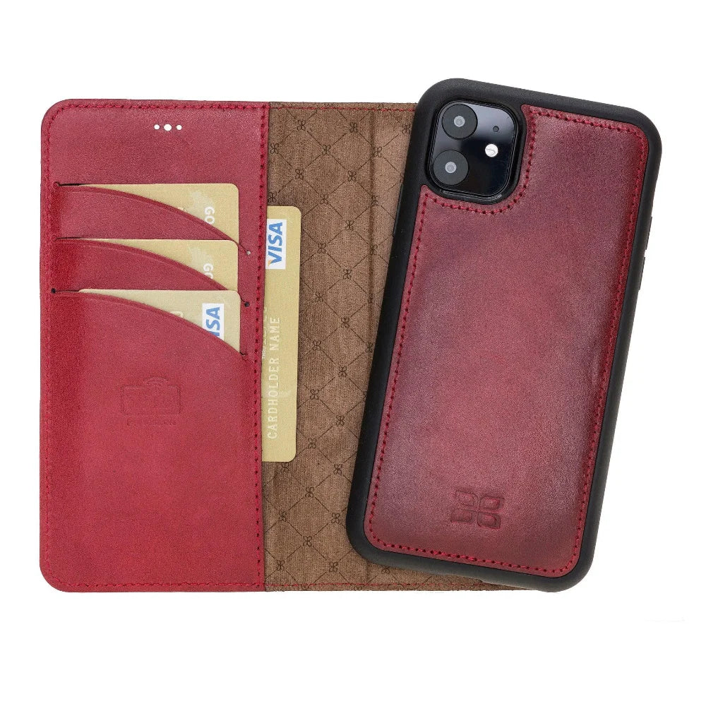 Bouletta Magnetic Detachable Leather Phone Case for Apple iPhone 11 Series iPhone 11 / Red
