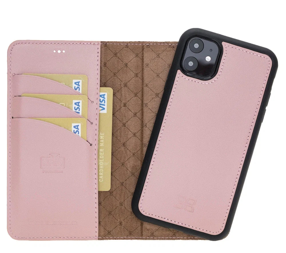 Bouletta Magnetic Detachable Leather Phone Case for Apple iPhone 11 Series iPhone 11 / Pink