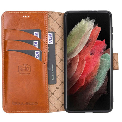Bouletta Non-Detachable Leather Wallet Cases for Samsung Galaxy S21 Series S21 6.2" / Black