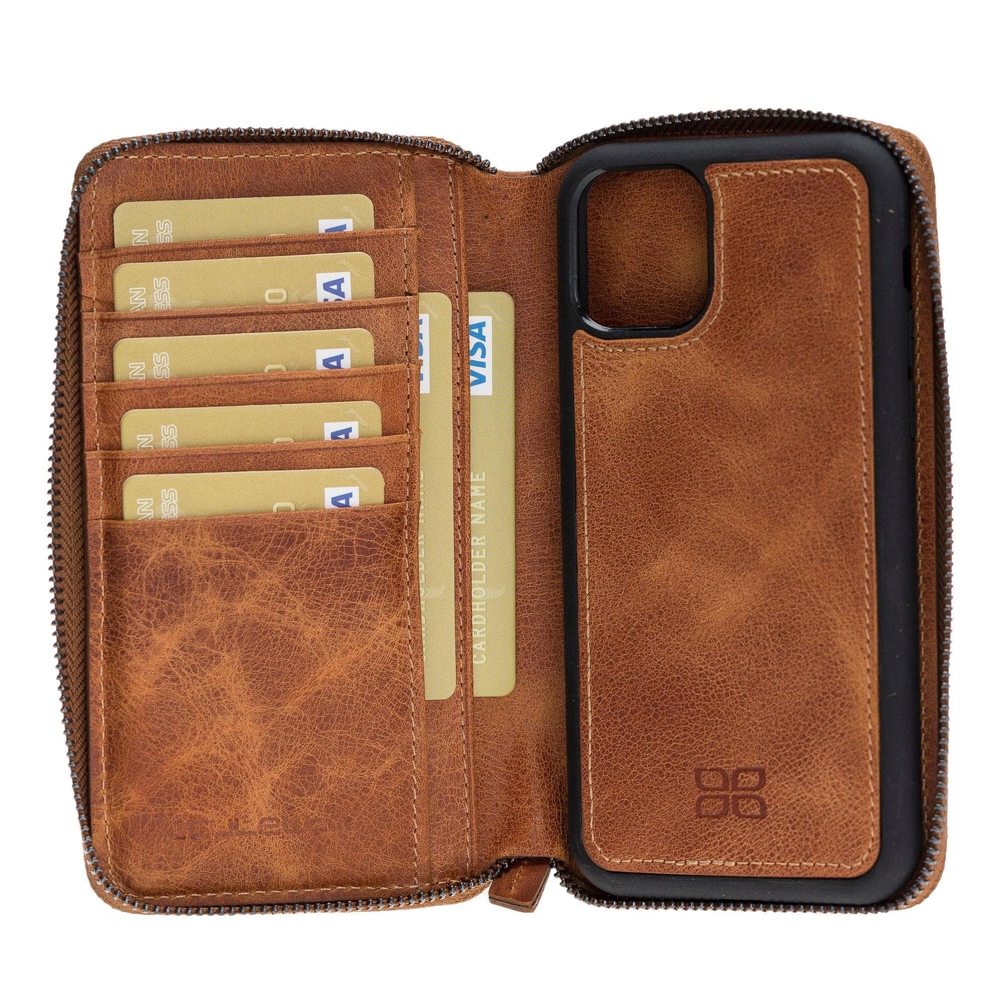 Bouletta Pouch Magnetic Detachable Leather Wallet Case For Apple iPhone 11 Series iPhone 11 Pro 5.8" / Vegetal Tan