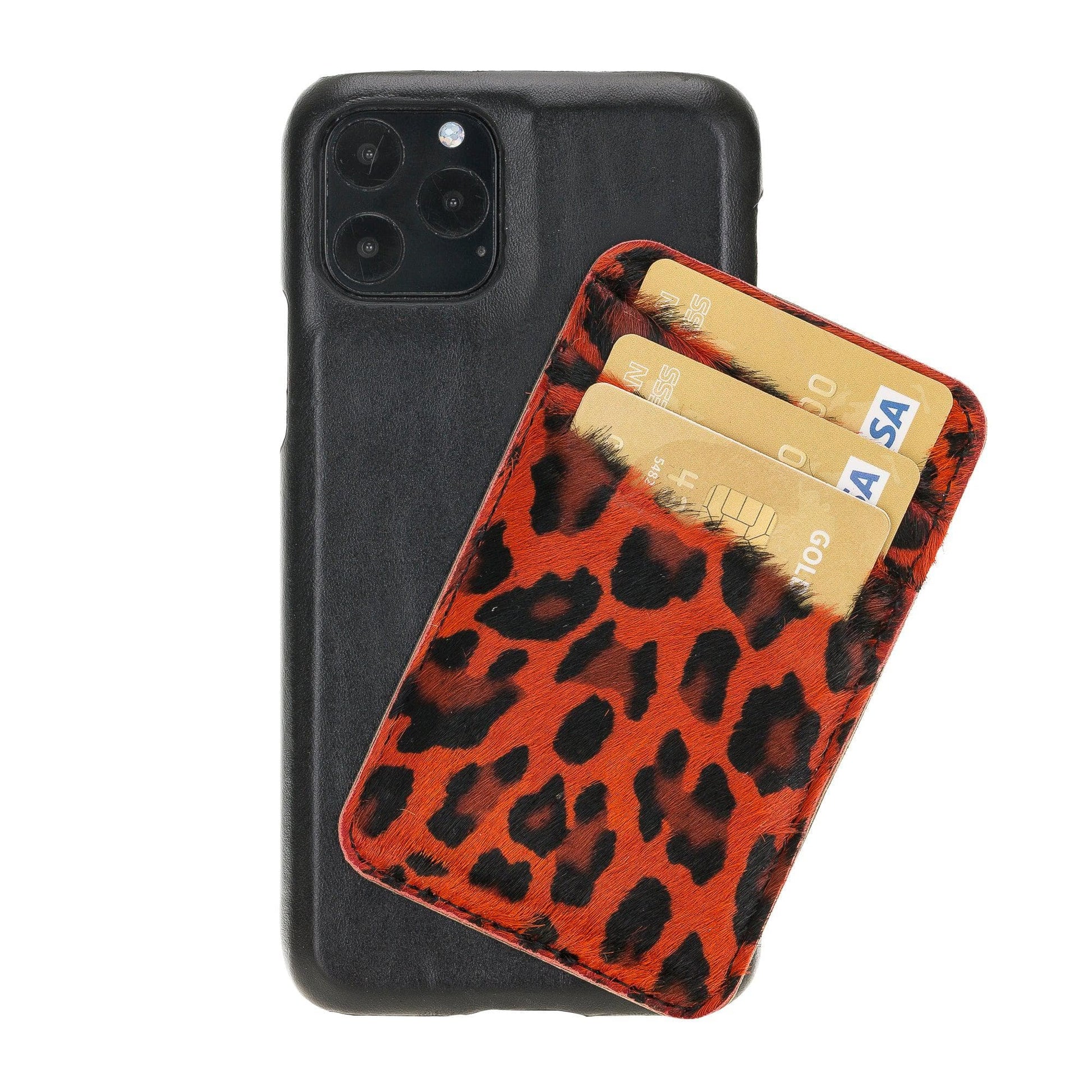 Bouletta Ultimate Jacket Cases with Detachable Card Holder for iPhone 11 Series iPhone 11 Pro / Black-Red Leopard