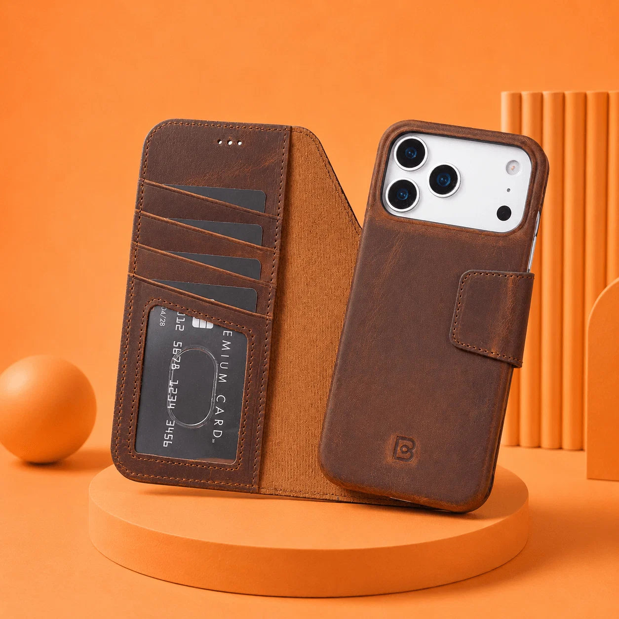 Elite Magic iPhone 17 Pro Detachable Leather Wallet Case