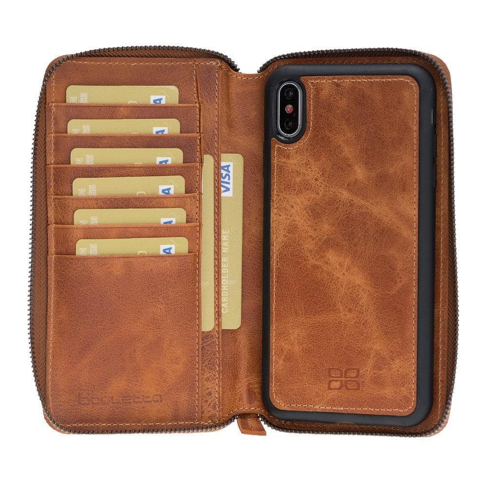 Bouletta Pouch Zippered Detachable Leather Wallet Case for Apple iPhone X Series