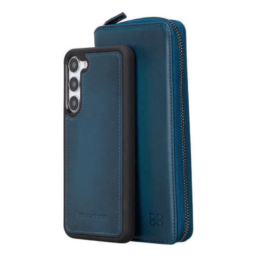 Bouletta Samsung Galaxy S23 Series Zippered Leather Wallet Cases - PMW Galaxy S23 Plus / Blue