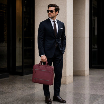 Truro 14-Inch Leather Laptop Briefcase