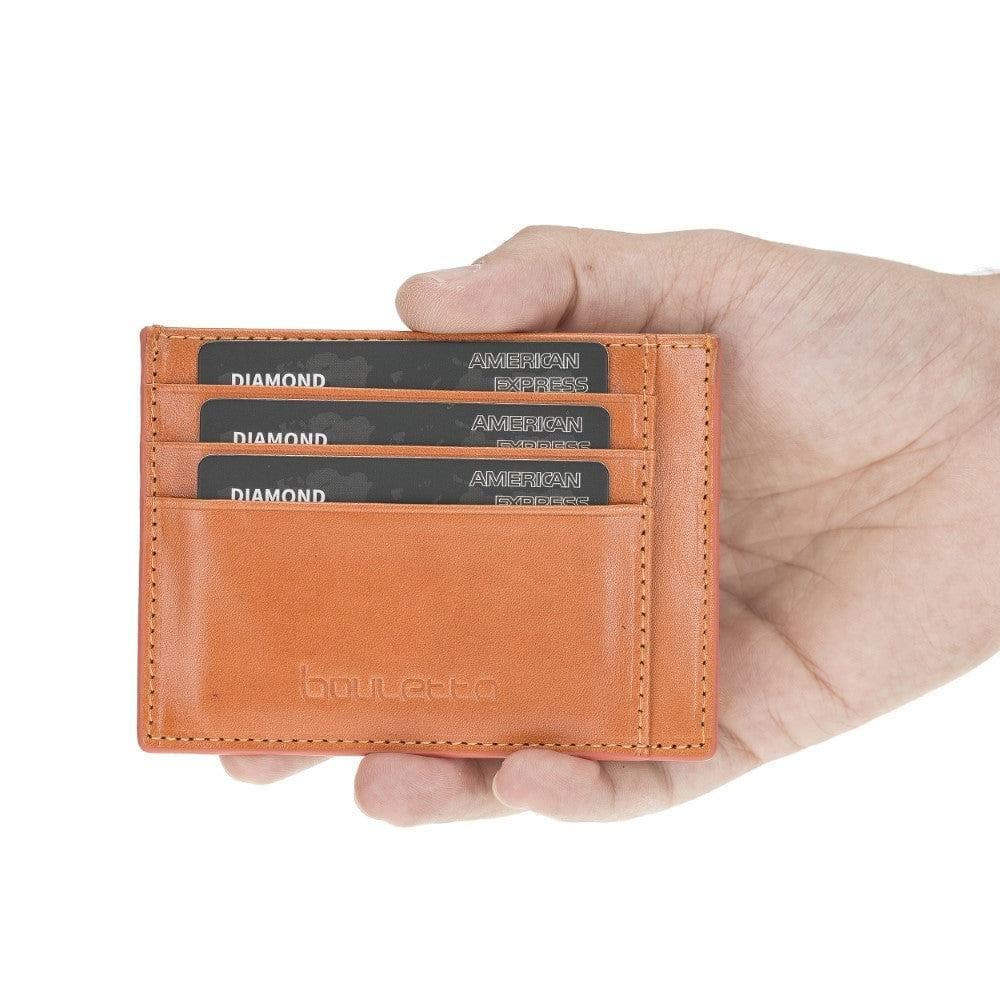 Bouletta Handmade and Personalized Minimaalist Geniuine Leather Card Holder - BLWL18 Dark Blue