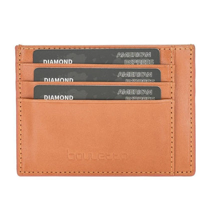 Bouletta Handmade and Personalized Minimaalist Geniuine Leather Card Holder - BLWL18