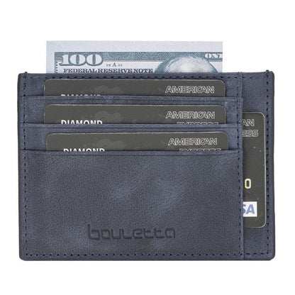 Bouletta Handmade and Personalized Minimaalist Geniuine Leather Card Holder - BLWL18
