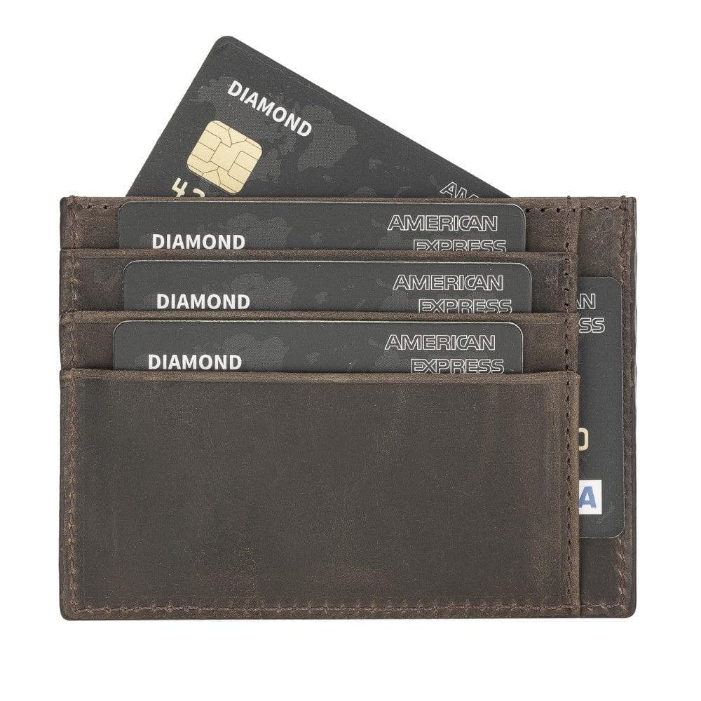 Bouletta Handmade and Personalized Minimaalist Geniuine Leather Card Holder - BLWL18 Antic Purpler