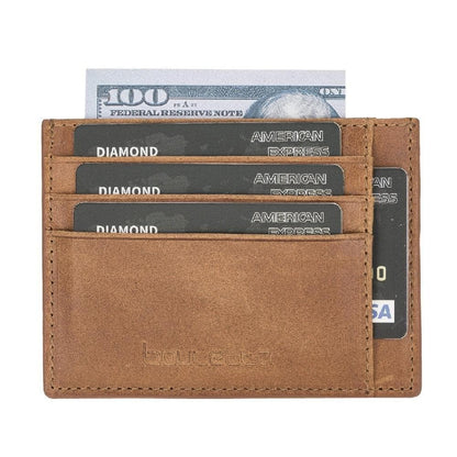 Bouletta Handmade and Personalized Minimaalist Geniuine Leather Card Holder - BLWL18
