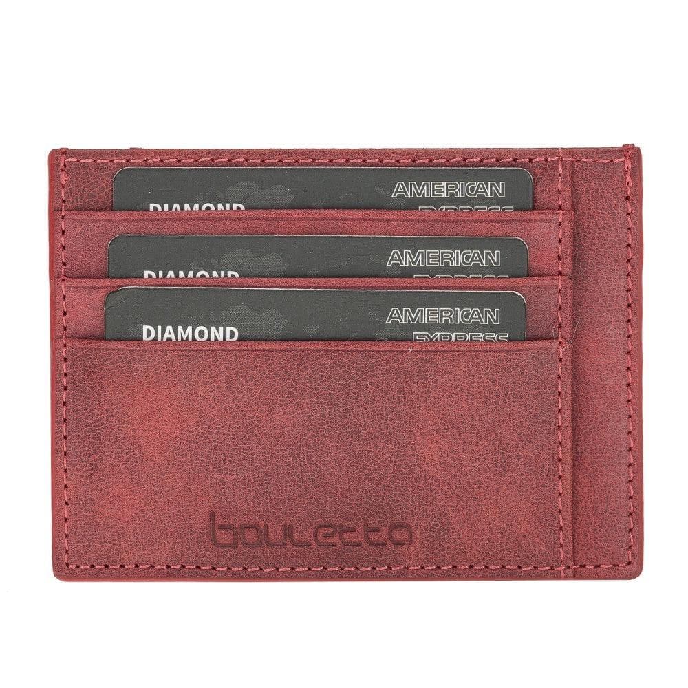 Bouletta Handmade and Personalized Minimaalist Geniuine Leather Card Holder - BLWL18 Orange