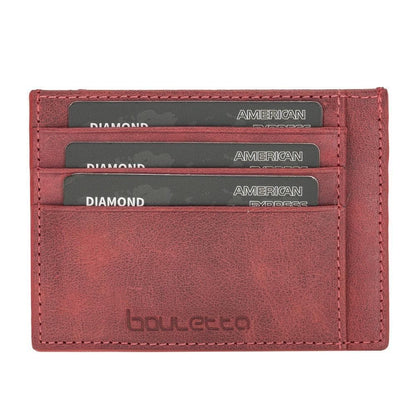 Bouletta Handmade and Personalized Minimaalist Geniuine Leather Card Holder - BLWL18 Orange