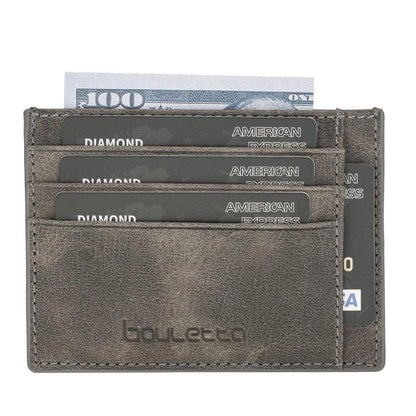 Bouletta Handmade and Personalized Minimaalist Geniuine Leather Card Holder - BLWL18