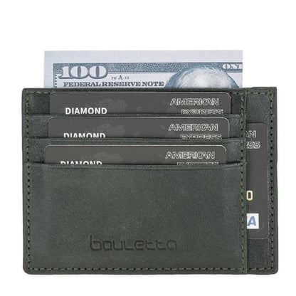 Bouletta Handmade and Personalized Minimaalist Geniuine Leather Card Holder - BLWL18