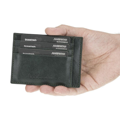 Bouletta Handmade and Personalized Minimaalist Geniuine Leather Card Holder - BLWL18